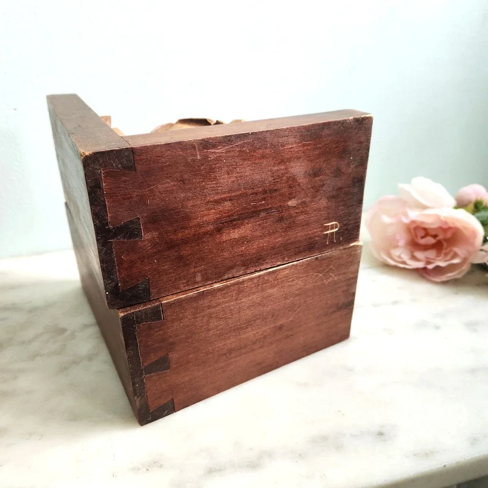 Antique Rose Wood Bookends Hand Carved‎ Floral Library French Country Decor